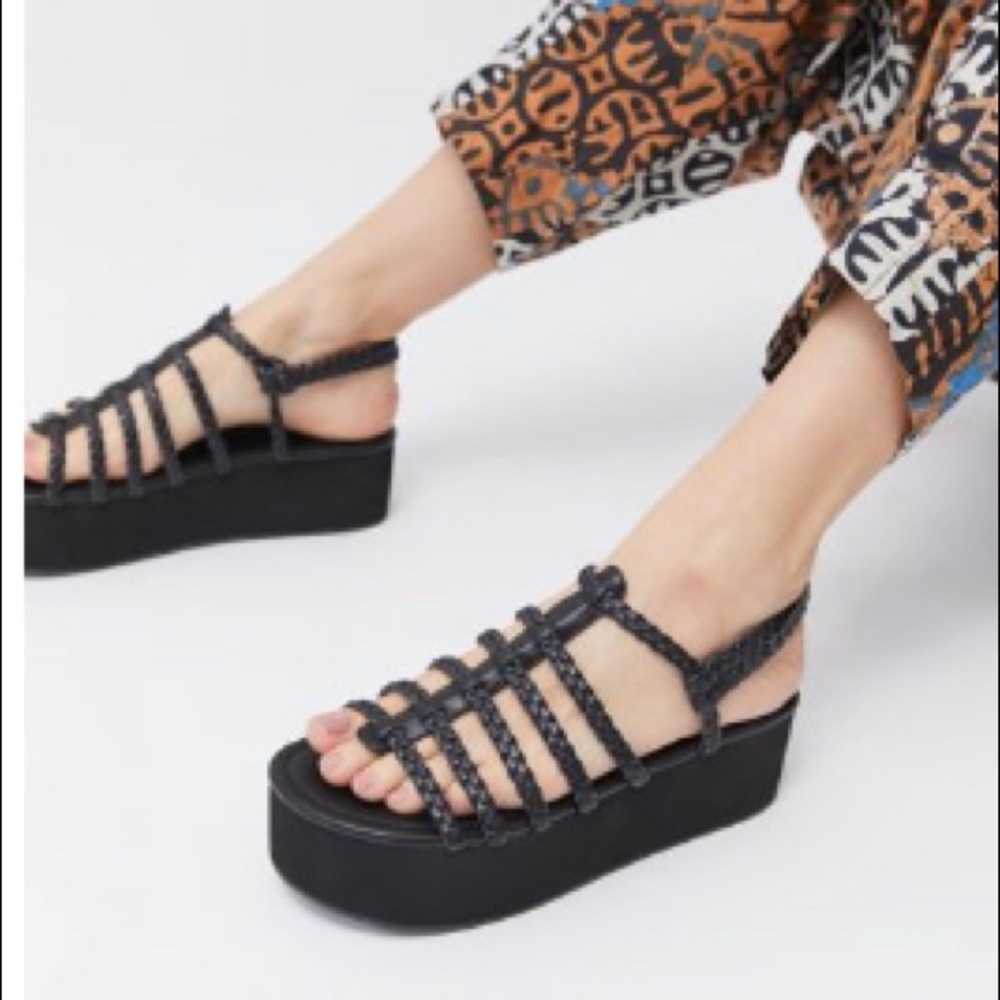 Urban outfitters black platform sandals